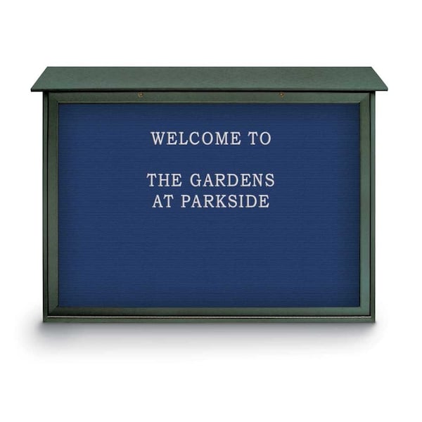 Outdoor Enclosed Combo Board, 48"x36", Black Frame/Blue & Amethyst